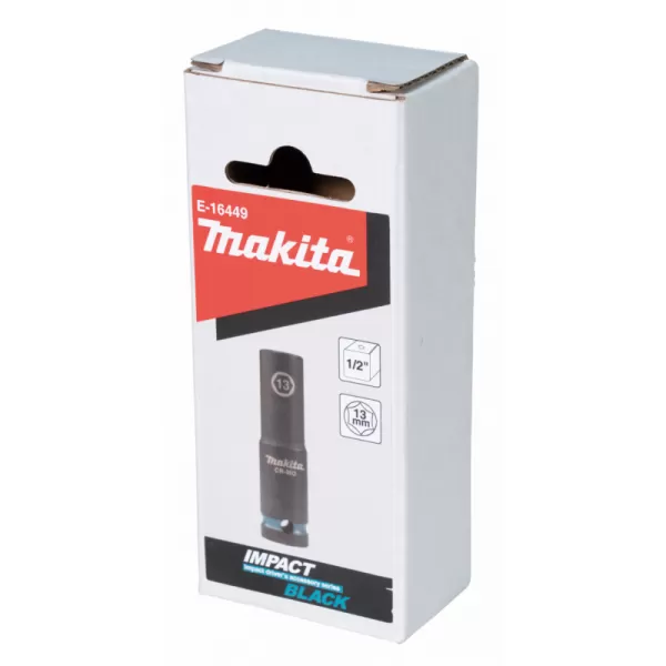 Klíč nástrčný prodloužený 1/2", čtyřhran, IMPACT BLACK, 13mm Makita E-16449