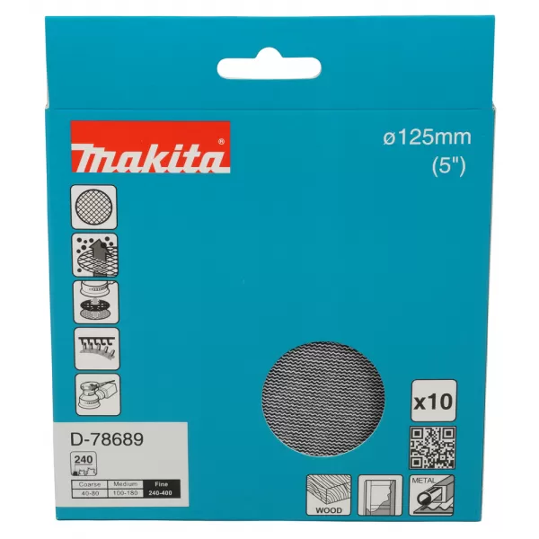 Brusný papír 125mm A240 10ks Makita D-78689