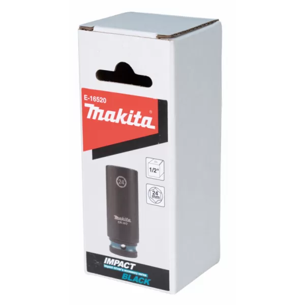 Klíč nástrčný prodloužený 1/2", čtyřhran, IMPACT BLACK, 24mm Makita E-16520