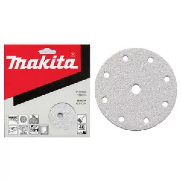 Brúsny papier na suchý zips 150mm 9 otvorov K220, 10 ks Makita P-37904
