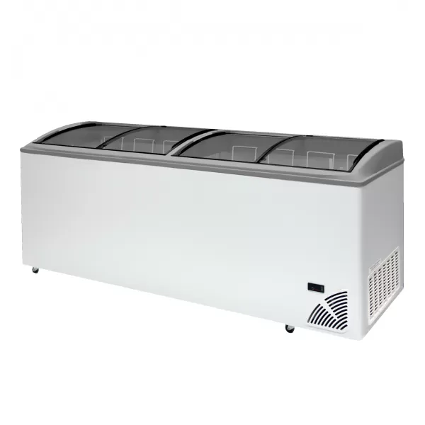 Pultová mraznička prosklené oblé víko Byfal ARO 706/2 Grey Edge