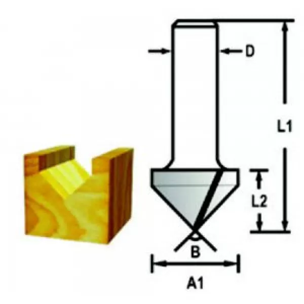 Drážkovací fréza tvaru V stopka 6 mm, 12,7x16x48 mm Makita D-47874