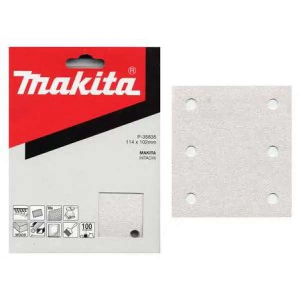 Papír brusný suchý zip 102x114mm 6 děr K80, 10ks Makita P-35829