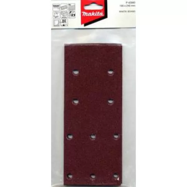 Papír brusný suchý zip 100x240mm 10 děr K80, 10ks Makita P-42880