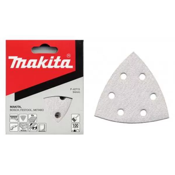 Papír brusný suchý zip 94x94x94mm 6 děr K80, 10ks Makita P-42709