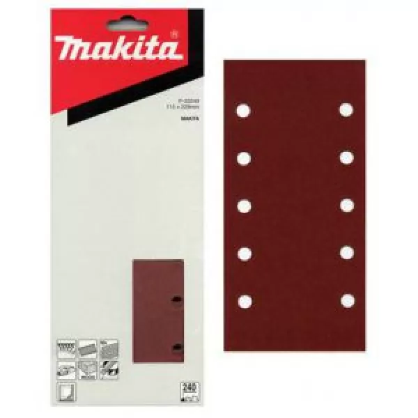 Papír brusný suchý zip 115x229mm 10 děr K150, 10ks Makita P-33227