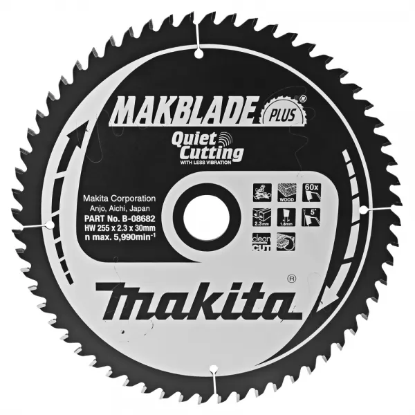 Kotouč pilový dřevo MAKBLADEplus 255x2.3x30mm 60Z Makita B-08682