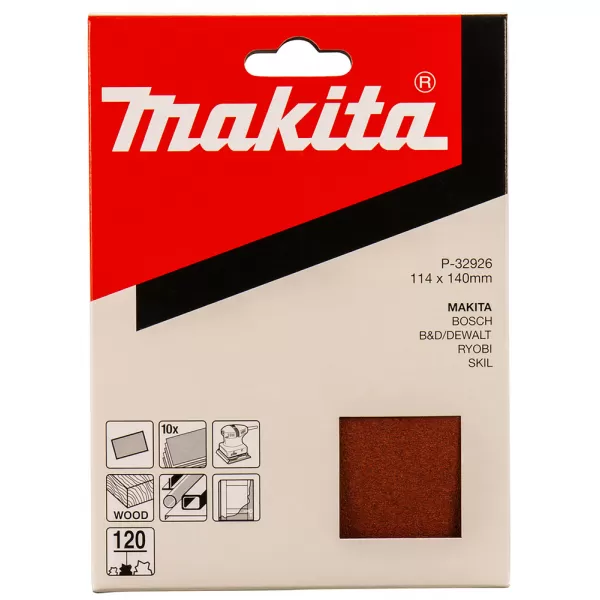 Papír brusný 114x140mm K120, 10ks Makita P-32926