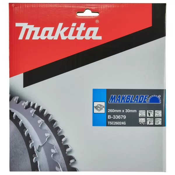 Kotouč pilový dřevo MAKBLADE 260x2.3x30mm 24Z Makita B-33679