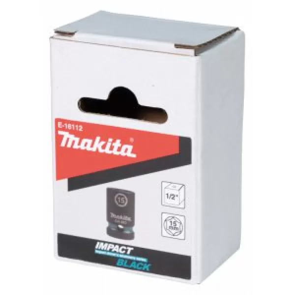 Klíč nástrčný 1/2", čtyřhran, IMPACT BLACK, 15mm Makita E-16112