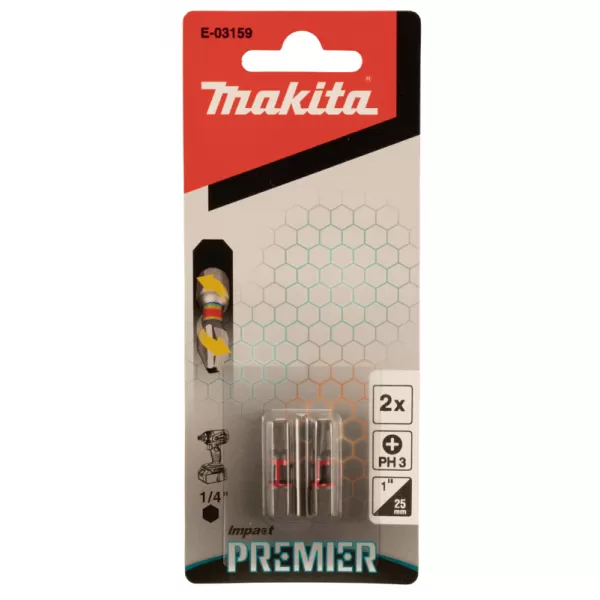 Torzní bit řady Impact Premier (C-form),PH3-25mm,2ks Makita E-03159