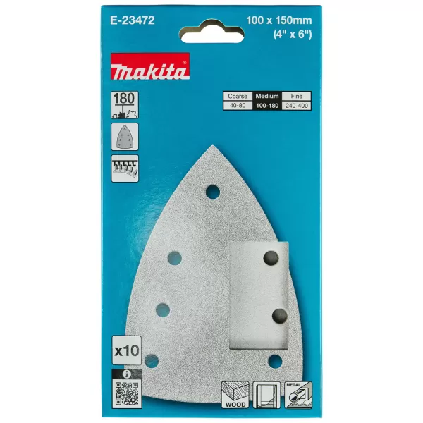 Papír brusný suchý zip 100x150 A180, 10ks Makita E-23472