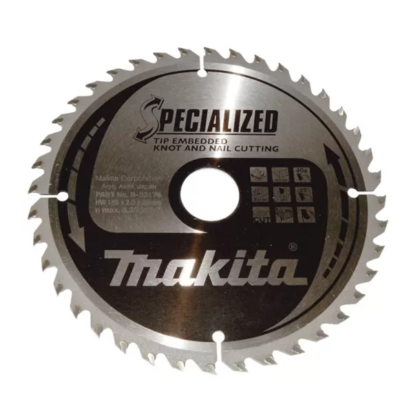 Pílový kotúč na drevo SPECIALIZED so zapustenými zubami 185x2x30mm 40Z = starý B-09494