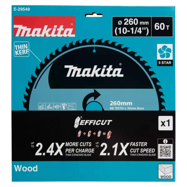 Kotúč pílový drevo Efficut 260x2.15x30mm 60Z Makita E-29549