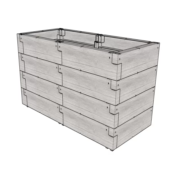 Vyvýšený záhon JUWEL TIMBER 4ER-SET LG3177