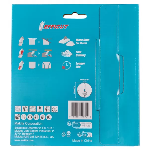 Makita Kotúč pílový drevo Efficut 125x20mm 45Z