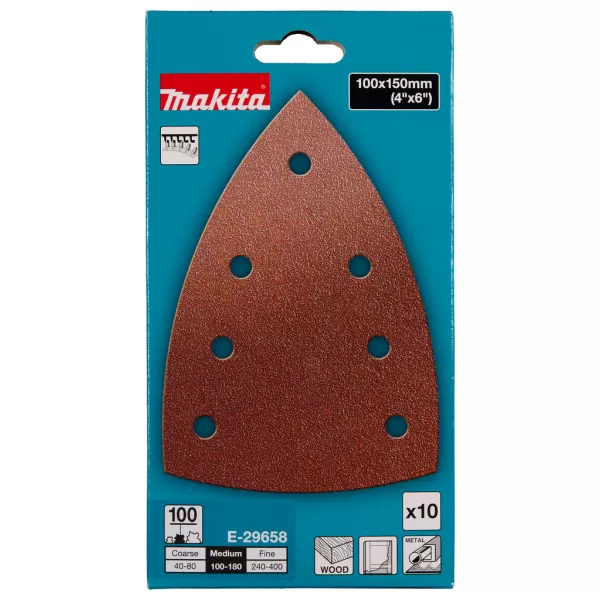 Papír brusný 100x150mm A100 10ks Makita E-29658