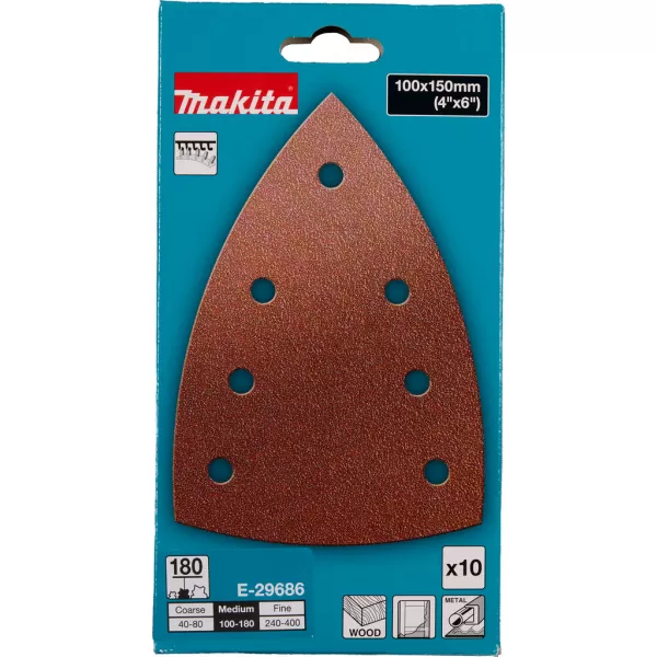 Papír brusný 100x150mm A180 10ks Makita E-29686
