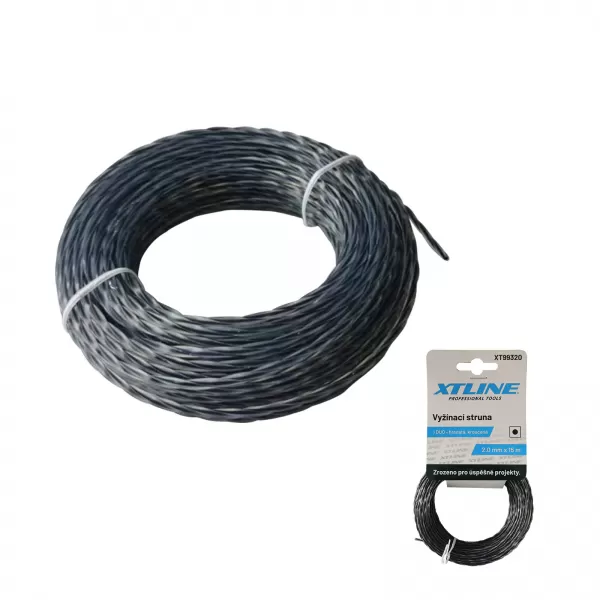 Vyžínací struna dvousložková DUO - hranatá, kroucená 3 mm / 15 m XTline XT99330