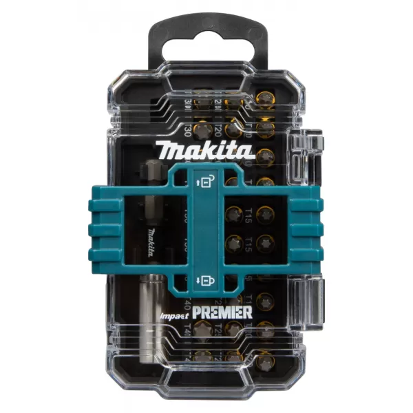 Sada bitů Impact Premier (C-form) T10-T40, s držákem bitů, 31 ks Makita E-25111