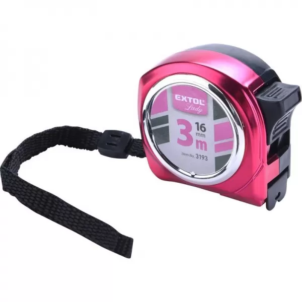 Svinovací metr růžový 3m EXTOL LADY 3193
