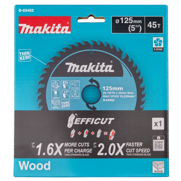 Makita Kotúč pílový drevo Efficut 125x20mm 45Z