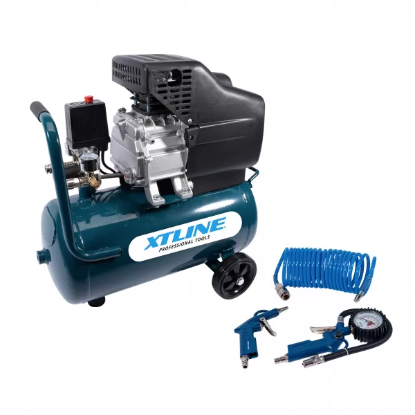 Kompresor olejový 1500 W, 24 l + příslušenství (náhrada za XT2002SET) XTline XT2003SET