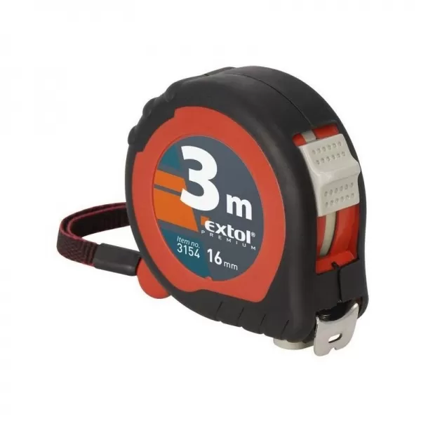 Svinovací metr 3m x 19mm pryžový obal EXTOL PREMIUM 3153