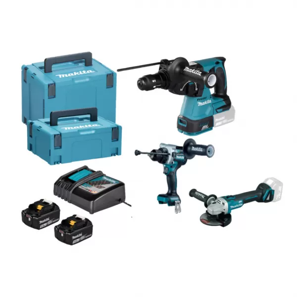 Aku sada DGA506+DHR243+DHP492 Li-ion LXT 18V/2x5,0Ah Makita DLX3221TJ