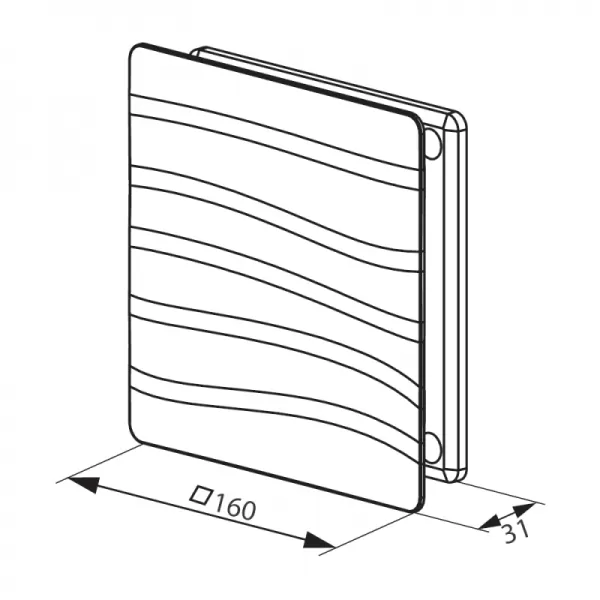 Dekorativní PVC mřížka se síťkou a krytem s motivem vlny 160 x 160 mm, bílá DALAP 3138