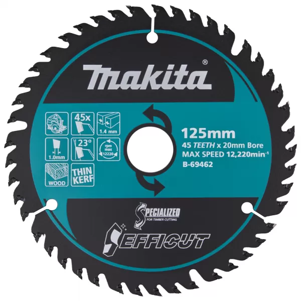 Makita Kotúč pílový drevo Efficut 125x20mm 45Z