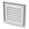 PVC větrací mřížka bez příruby s pevnou žaluzií a síťkou 154x154 mm, bílá DALAP 3245