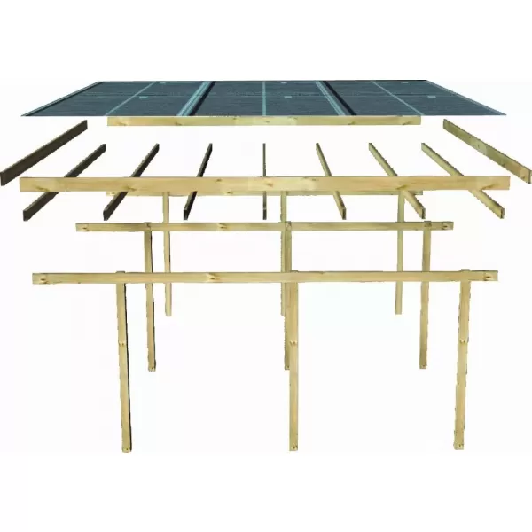 Dvojitý carport KARIBU ECO 2B 62043 LG3294