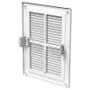 PVC větrací mřížka bez příruby s pevnou žaluzií a síťkou 251x182 mm, bílá DALAP 3263