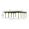 Carport KARIBU CLASSIC 3A 61978 ocelové střešní plechy LG3366