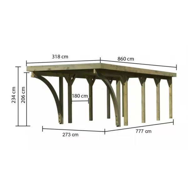 Carport KARIBU CLASSIC 3C 61957 LG3306