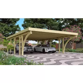 Carport KARIBU CLASSIC 3C 61980 ocelové střešní plechy LG3368