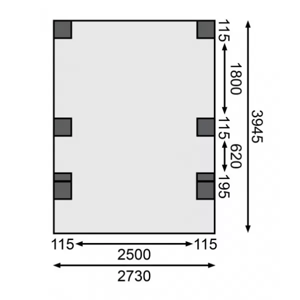 Carport KARIBU CLASSIC 1C 61966 ocelové střešní plechy LG3353