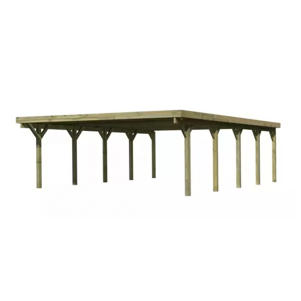 Carport KARIBU CLASSIC 3A 61978 ocelové střešní plechy LG3366