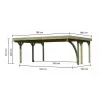 Carport KARIBU CLASSIC 1B 61973 ocelové střešní plechy LG3361