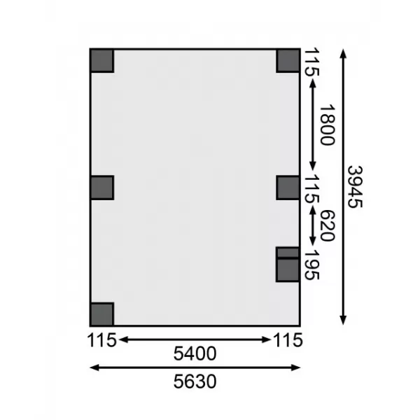 Carport KARIBU CLASSIC 1B 61973 ocelové střešní plechy LG3361
