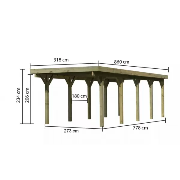 Carport KARIBU CLASSIC 3A 61955 LG3304