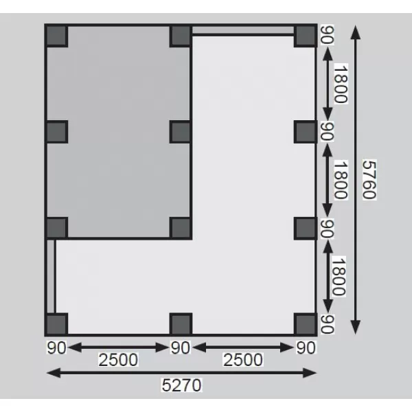 Dvojitý carport KARIBU ECO 2B 73096 LG3350