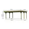 Carport KARIBU CLASSIC 1A 61588 ocelové střešní plechy LG3360