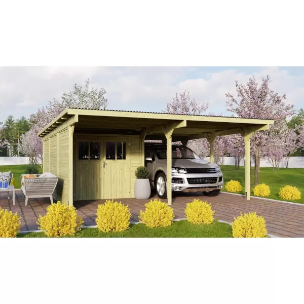 Dvojitý carport KARIBU ECO 2B 73096 LG3350