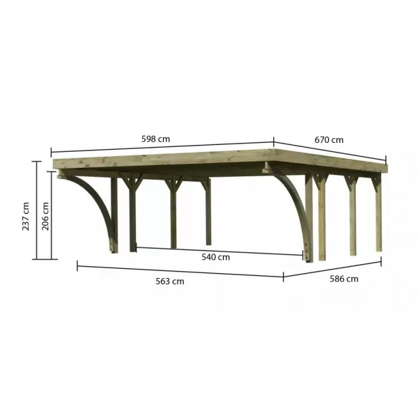 Carport KARIBU CLASSIC 2C 61962 LG3312