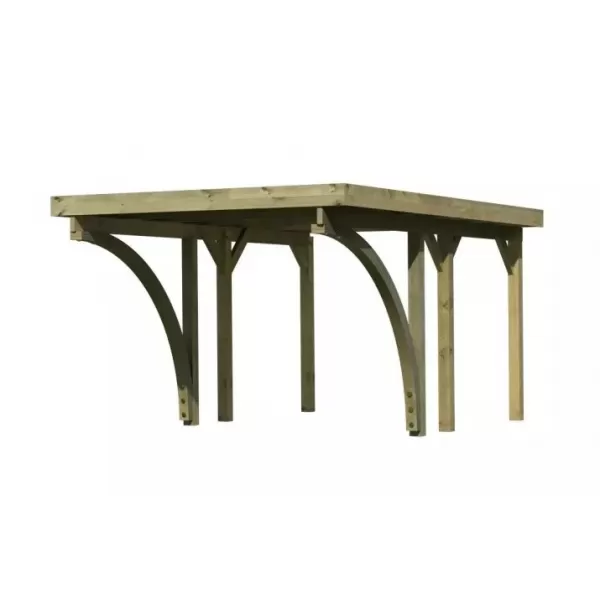 Carport KARIBU CLASSIC 1C 61966 ocelové střešní plechy LG3353