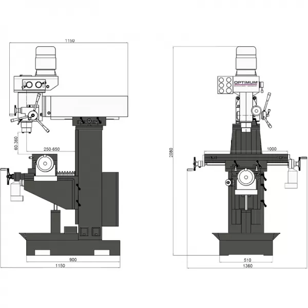 Univerzální frézka OPTImill MT 50 E Optimum 3336010