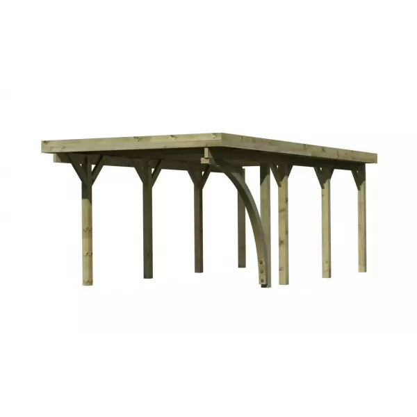 Carport KARIBU CLASSIC 2B 61968 ocelové střešní plechy LG3355
