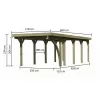 Carport KARIBU CLASSIC 3B 61971 ocelové střešní plechy LG3358